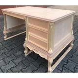 Casa Padrino Luxus Barock Schreibtisch mit 4 Schubladen Weiß / Gold - Prunkvoller handgefertigter Massivholz Bürotisch - Barock Büromöbel - Lux...