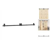 vidaXL Schiebetürbeschlag-Set 200 cm Stahl Schwarz