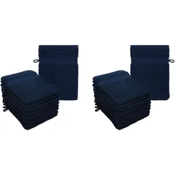 Betz 20 Stück Waschhandschuhe Waschlappen PREMIUM Größe 16x21 cm 100% Baumwolle Farbe dunkelblau