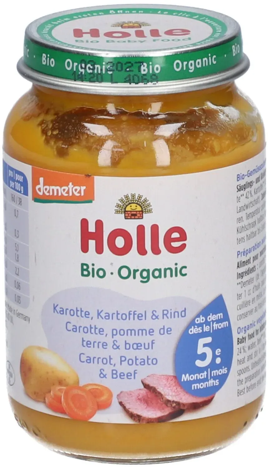 Holle Karotten Kartoffel & Rind 190 g