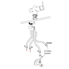 VIZIO Niederdruck 3 Wege Wasserhahn Einhebelmischer Grau