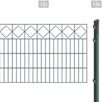 Arvotec Doppelstabmattenzaun ARVOTEC "EXCLUSIVE 80 zum Einbetonieren "Karo" mit Zierleiste", grau (anthrazit), H:80cm, Stahl, Kunststoff, Zaunelemente, Zaunhöhe 80 cm, Zaunlänge 2 - 60 m