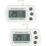 2 Stück digitales Kühlschrank-Gefrierschrank-Thermometer, Temperatur -20 bis 50 °C, mit Haken, leicht lesbares LCD-Display,