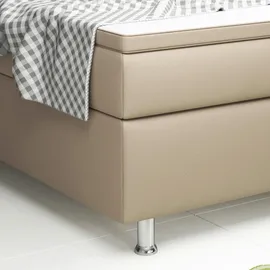 IHG Boxspringbett Nizza 180x200 cm Kunstleder Muddy