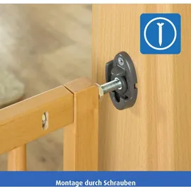 Reer Basic Schraubgitter, Holz, Stabiler Halt, Durchgangsbreite 65,5-106cm, 46977, Braun,