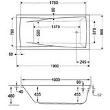 Ottofond Atlanta Whirlpoolbadewanne 90 x 190 cm (69906)