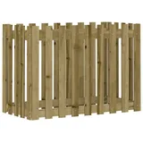 vidaXL Hochbeet Lattenzaun-Design 100x50x70 cm Kiefernholz Imprägniert