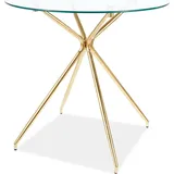 Runder Esszimmertisch OTO – transparent / golden - Gold
