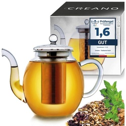 Creano Teekanne Creano Glas-Teekanne 1,0l, 3-teiliger Teebereiter mit integriertem, 1000 l, 1x Glasteekanne