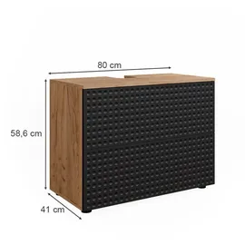 Vicco Waschbeckenunterschrank Irma Anthrazit 80 cm 2 Schubladen