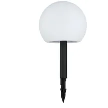 LINDBY LED-Solarlampen Lago RGBW, 3er-Set, Kugeln, Erdspieß