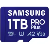 Samsung PRO Plus (2023) microSD-Karte + SD-Adapter, 1 TB, UHS-I U3, Full HD & 4K UHD, 180 MB/s Lesen, 130 MB/s Schreiben, Speicherkarte für Smartphone, Action-Cam, Handheld-Konsole, MB-MD1T0SA/EU