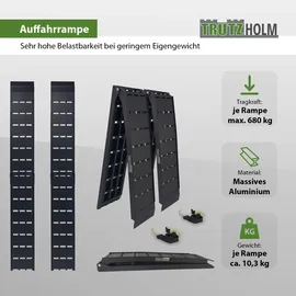 Baumarktplus TRUTZHOLM 2 x Auffahrrampe klappbar 228cm Traglast 1360 kg Alu schwarz Motorradrampe Verladerampe