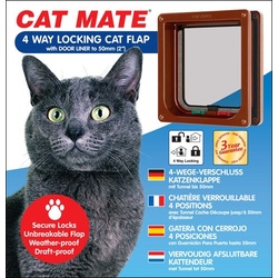 Cat Mate 4-Wege-Katzenklappe (Magnetische Katzenklappe), Katzentüre + Katzennetz