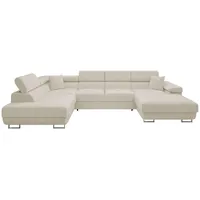 Mirjan24 Ecksofa Cord 7-Sitzer Beige