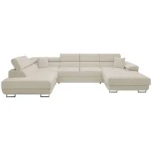 Mirjan24 Ecksofa Cord 7-Sitzer Beige