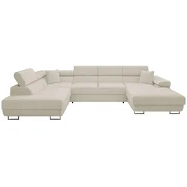 Mirjan24 Ecksofa Cord 7-Sitzer Beige
