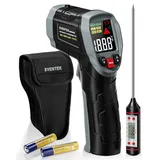 Eventek Infrarot-Thermometer, [3 in 1] -50°C~600°C (-58°F~1112°F), IR Pyrometer Berührungslos Digital Laser Temperaturmessgerät mit Fleischthermometer & Tasche, für Küche/Barbecue/Industrie