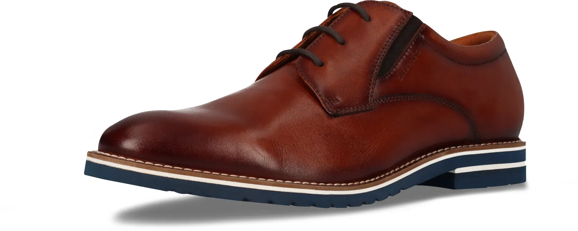 Schnürschuh SALAMANDER, Herren, Gr. 44, braun (cognac), Leder, Basic, Schuhe Schnürschuh, Schnürer, Business Schuh, Halbschuh mit Blockabsatz