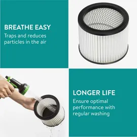Navaris Aschefilter HEPA 20L für Aschesauger weiß