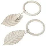 DecoProfi DécoProfi 10x Gardinenringe Vorhangringe mit Klammern Motiv Blatt écru Gold Ø 32mm