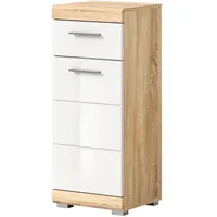 Inn.furn Kommode weiß Hochglanz Eiche 37 cm