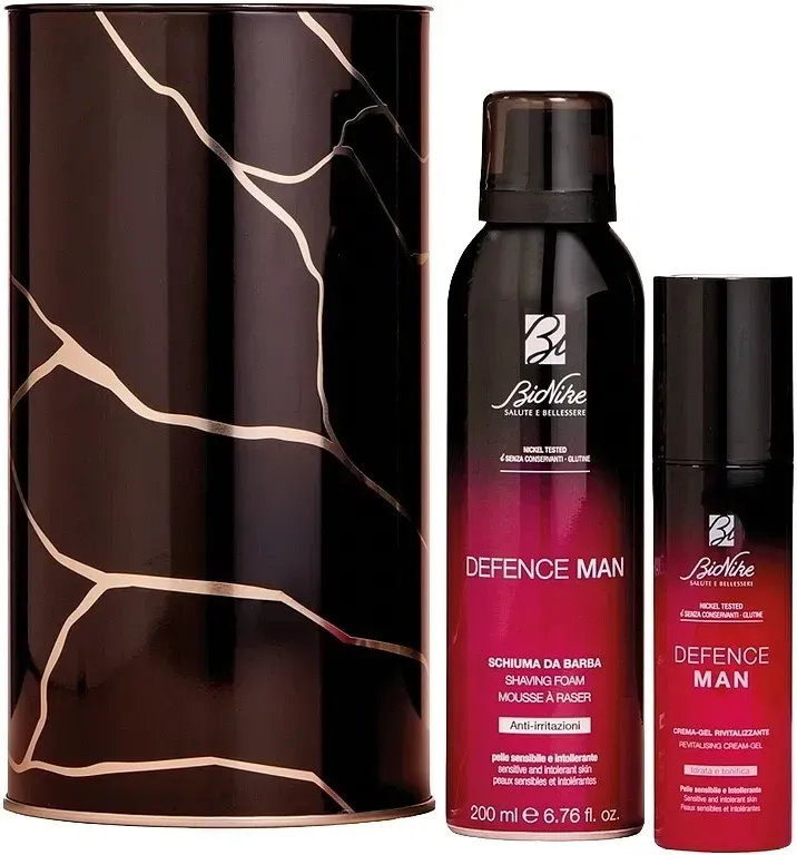 Bionike Defence Man Kit Uomo – Revitalisierende Cremagel 50 ml + idratierende Bartschäumung 200 ml