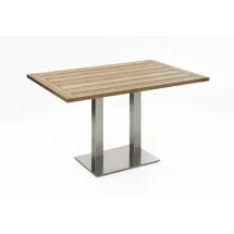 Niehoff Bistro Tisch Klapptisch 140 x 95 x 76 cm Teak recycelt/Weiß