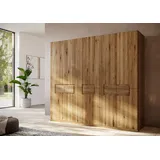 Home affaire Kleiderschrank Ambroise aus Wildeiche, erhältlich in verschiedenen Breiten Massivholz-Kleiderschrank, im 50 cm Raster planbar braun 252 cm x 223 cm x 62 cm