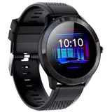 LEOTEC Wave BT 46,5 mm Kunststoffgehäuse Schwarz Sportarmband Schwarz One Size