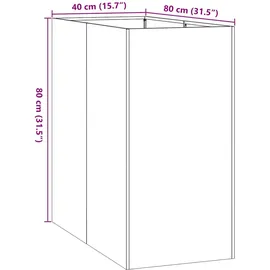 vidaXL Pflanzkübel 200 x 40 x 80 cm Weiß