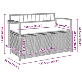 vidaXL Gartenbank 54 x 74 x 54 cm Grau