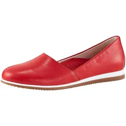 Slipper HEINE, Damen, Gr. 37, rot, Leder, Leder, sportlich, Schuhe