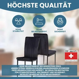 Albatros Esszimmerstuhl MODENA Samt schwarz 4er Set