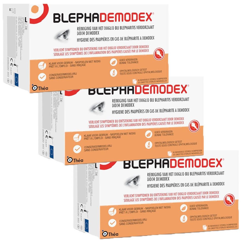 Blephademodex Compresses Nettoyantes Stériles 3x30 pc(s) lingette(s)