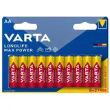 Varta Longlife Max Power AA Blister 10 (8+2) Mignon (AA)-Batterie Alkali-Mangan 1.5 V 10 St.