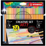 Stabilo point 88 & Pen 68 ARTY 24er Pack - in Pastellfarben - 12x point 88 in 12 Farben, 12x Pen 68 in 12 Farben