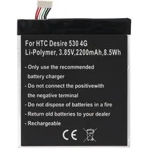 AccuCell Akku passend für HTC Desire 530 4G, Li-Polymer, 3,85V, 2200mAh, 8,5Wh