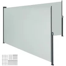 Tectake Seitenmarkise 200 x 600 cm grau Aluminium