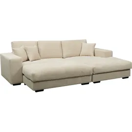 werk2 »Eden L-Form + Hocker. Mega Couch Breite 286cm, Cord« Set, Design Ecksofa + Hocker in Cord mit besonders weichem Sitzkomfort