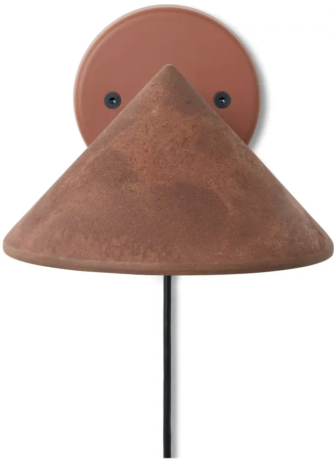 Mater Terra Wandleuchte, mit Kabel, coffee waste rust red