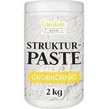 Creative Deco Strukturpaste 2 kg | Weiße Spachtelmasse für Acrylmalerei | Modellierpaste für Kunstprojekte, Acrylfarbe, DIY, 3D-Effekte, Texturen | Einfach mit Palettenmesser aufzutragen