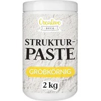 Creative Deco Strukturpaste 2 kg | Weiße Spachtelmasse für Acrylmalerei | Modellierpaste für Kunstprojekte, Acrylfarbe, DIY, 3D-Effekte, Texturen | Einfach mit Palettenmesser aufzutragen