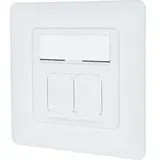 Digitus DN-9010/8-2 Netzwerkdose Unterputz Einsatz mit Zentralplatte und Rahmen CAT 6a Weiß