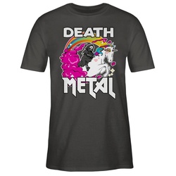 Shirtracer T-Shirt Death Metal Sensenmann auf einem Einhorn – Heavy Metal Geschenke – Herren Premium T-Shirt graues tshirt herren – einhorn shirt männer – musiker t-shirt grau S
