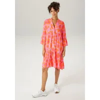 Aniston CASUAL Tunikakleid Blumen Orange/Pink 48