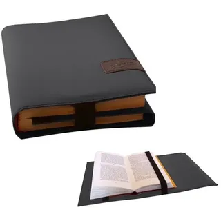 SKIN von Barth & Bauer BookSKIN Buch Einband (Größenverstellbar) in Onyx-Schwarz mit Lesezeichen