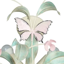 Licht-Erlebnisse Wandleuchte - Deckenleuchte "Summer" Weiß Rosa Metall 3-flammig Deckenlampe Wohnzimmer Schlafzimmer Flur