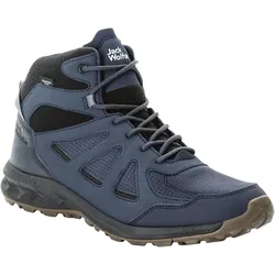Wanderschuh JACK WOLFSKIN "WOODLAND 2 TEXAPORE MID M", Gr. 44, blau, Textil, Synthetik, sportlich, Schuhe, wasserdicht