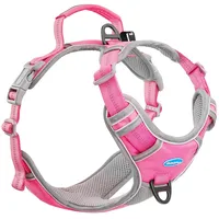 ThinkPet Anti-Zug Hundegeschirr Mit Griff - Leicht zu Kontrollieren, Verstellbar Ohne Würgen, Reflektierend, Atmungsaktiv, Gepolstert (S, Rosa)